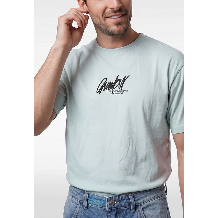 Polera Heart Relaxed Hombre Menta 1