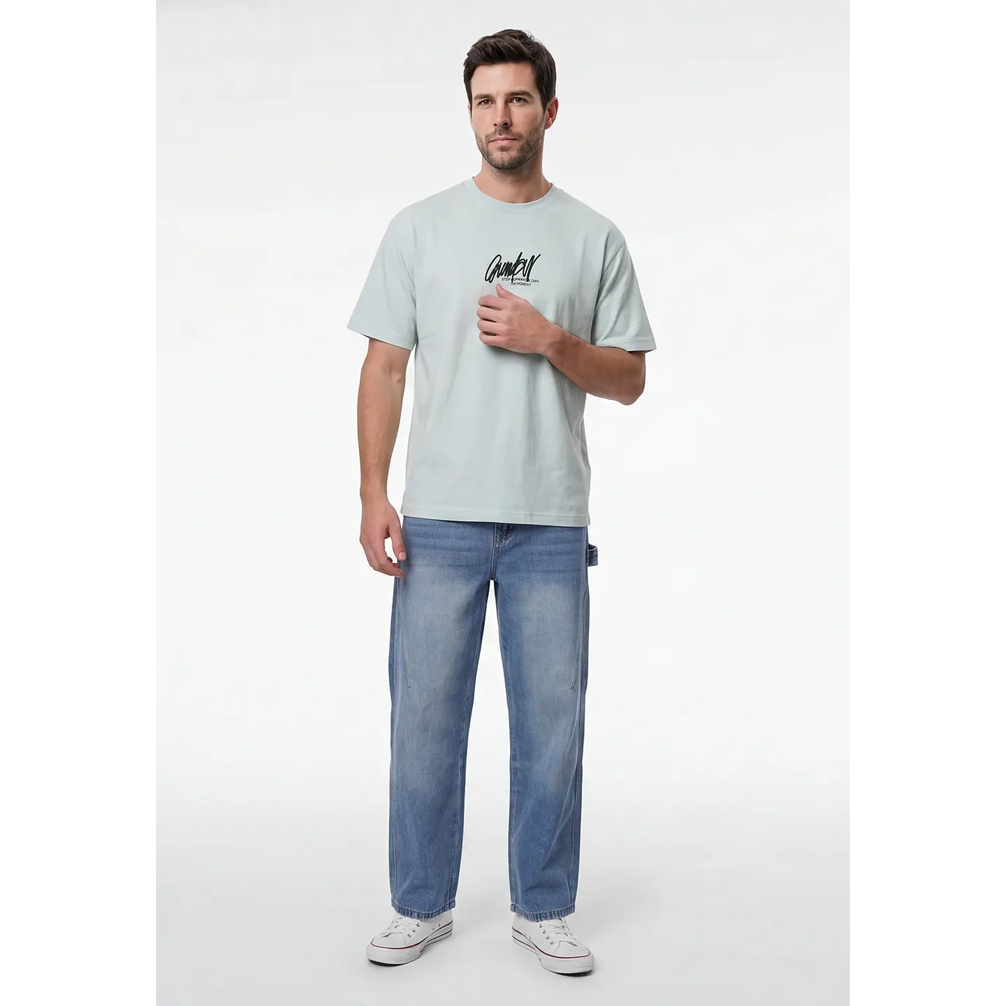 Polera Heart Relaxed Hombre Menta 4