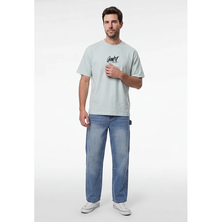 Polera Heart Relaxed Hombre Menta 4