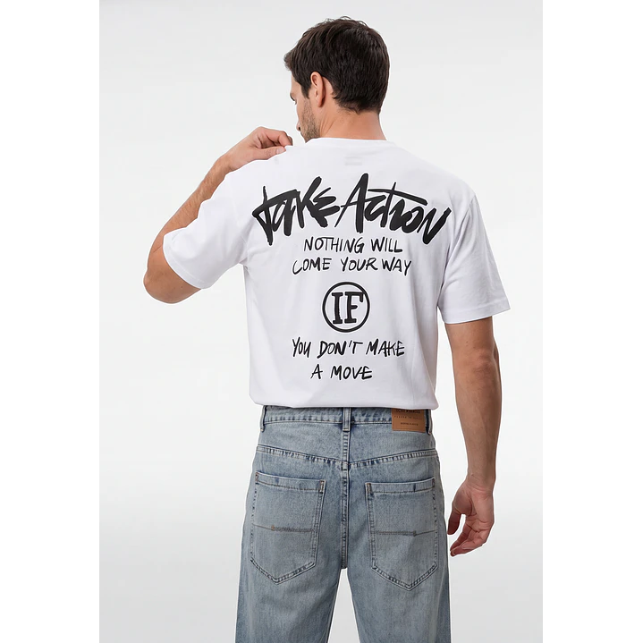 Polera Heart Relaxed Hombre Blanco 3