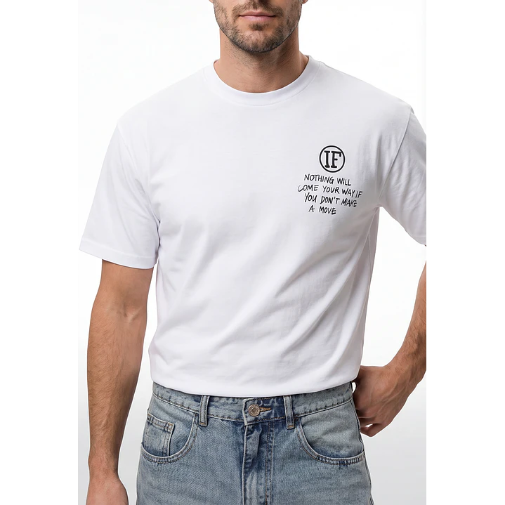 Polera Heart Relaxed Hombre Blanco 2