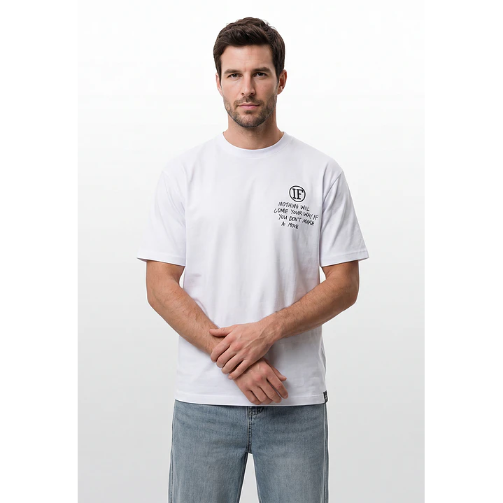 Polera Heart Relaxed Hombre Blanco 1