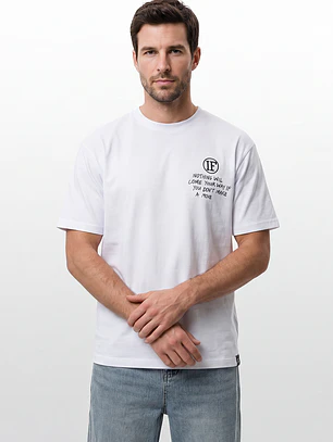 Polera Heart Relaxed Hombre Blanco