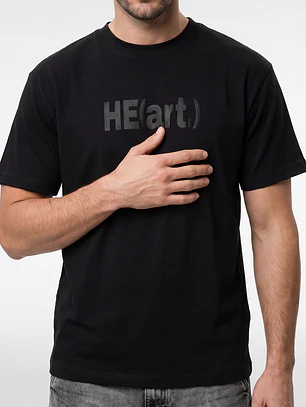 Polera HE(art) Relaxed Hombre Negro