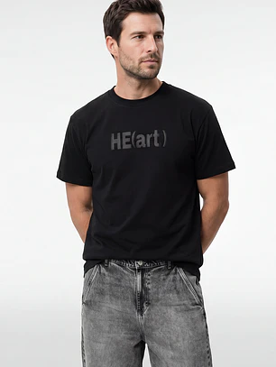 Polera HE(art) Relaxed Hombre Negro