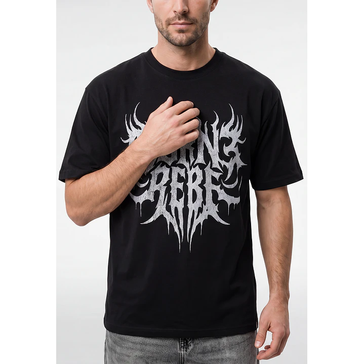 Polera Metel Relaxed Hombre Negro 2