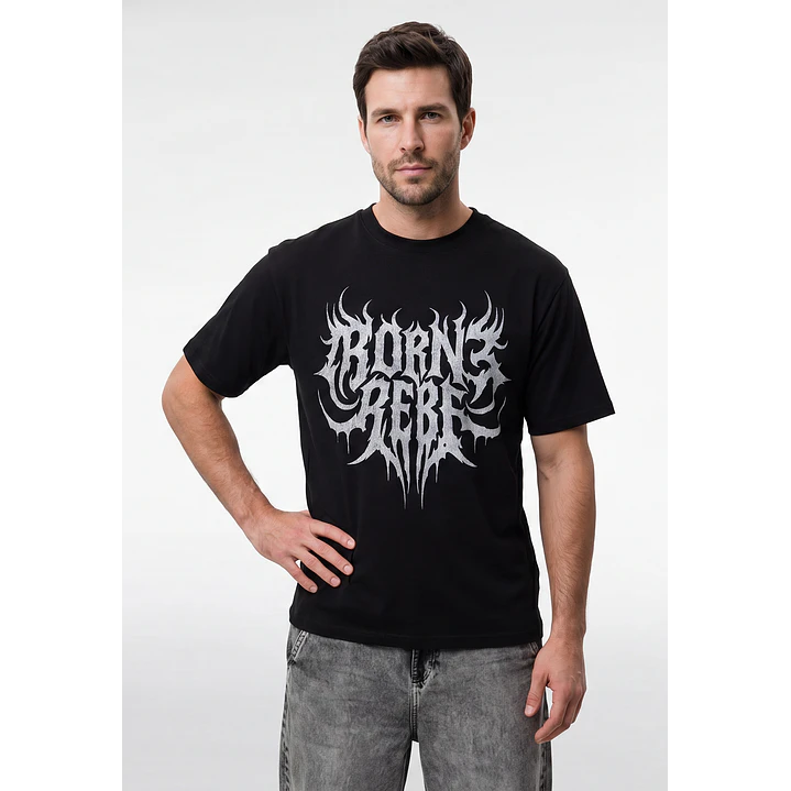 Polera Metel Relaxed Hombre Negro 1