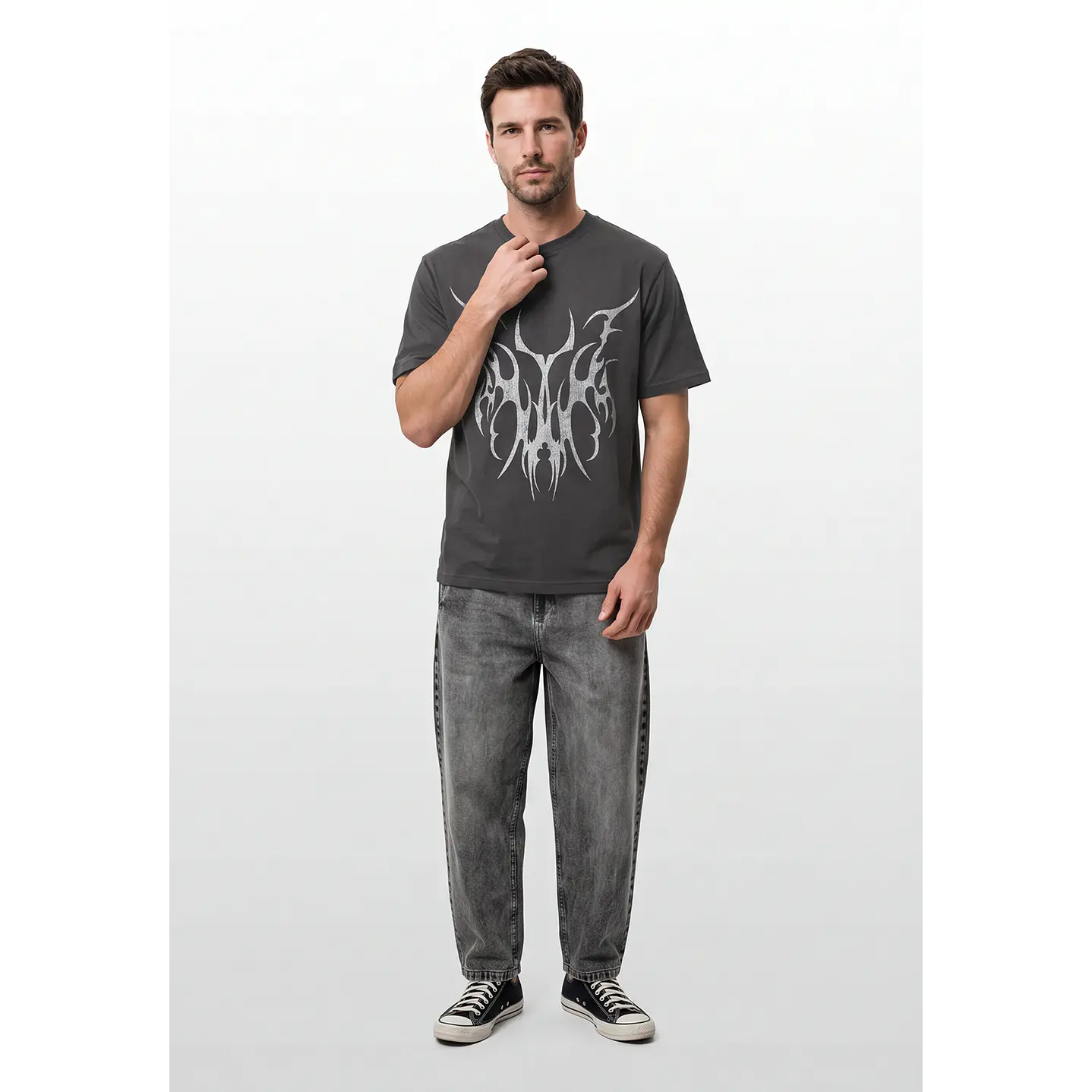 Polera Metel Relaxed Hombre Gris 4