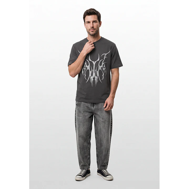 Polera Metel Relaxed Hombre Gris 4