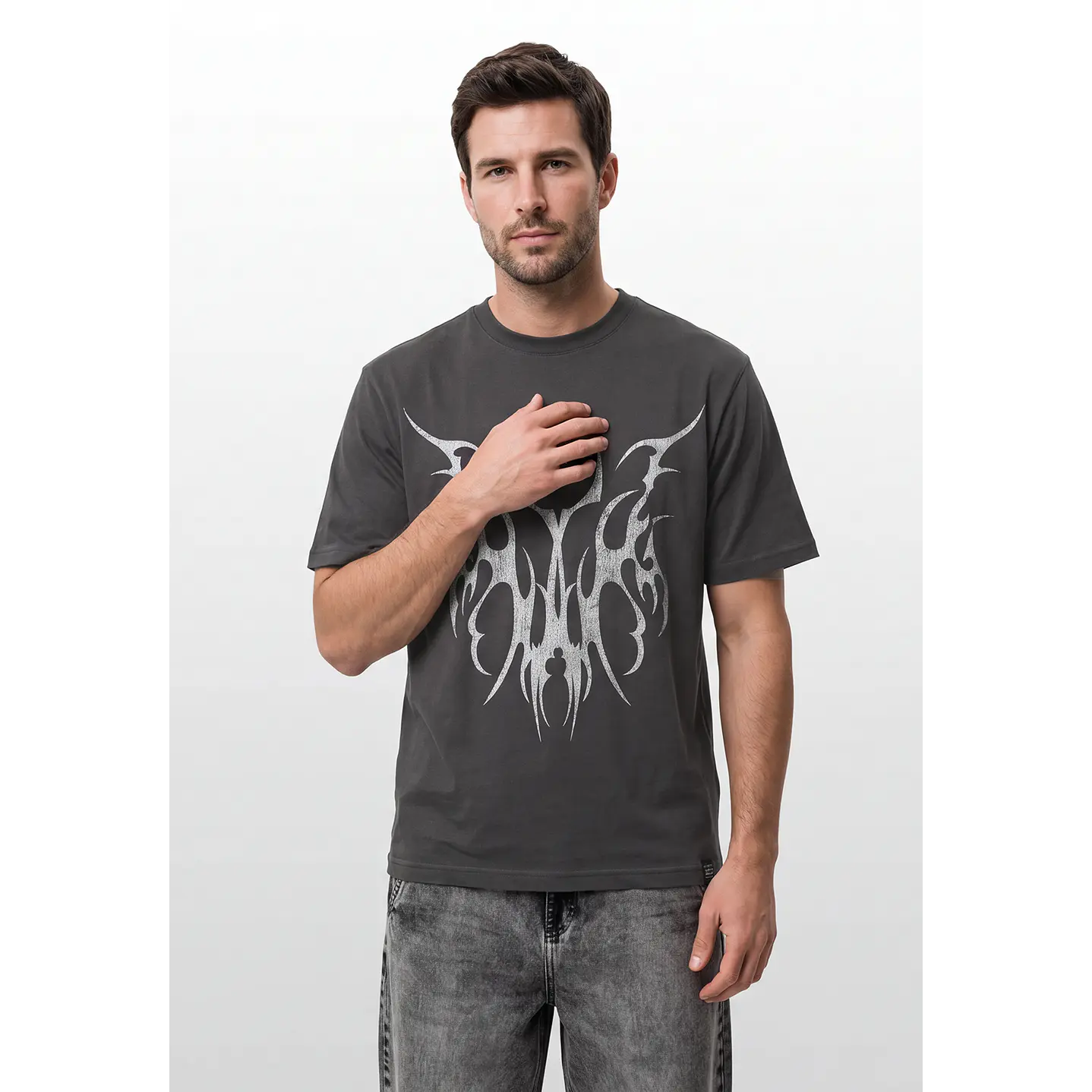 Polera Metel Relaxed Hombre Gris 1