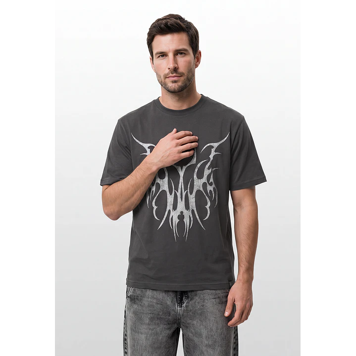 Polera Metel Relaxed Hombre Gris 1