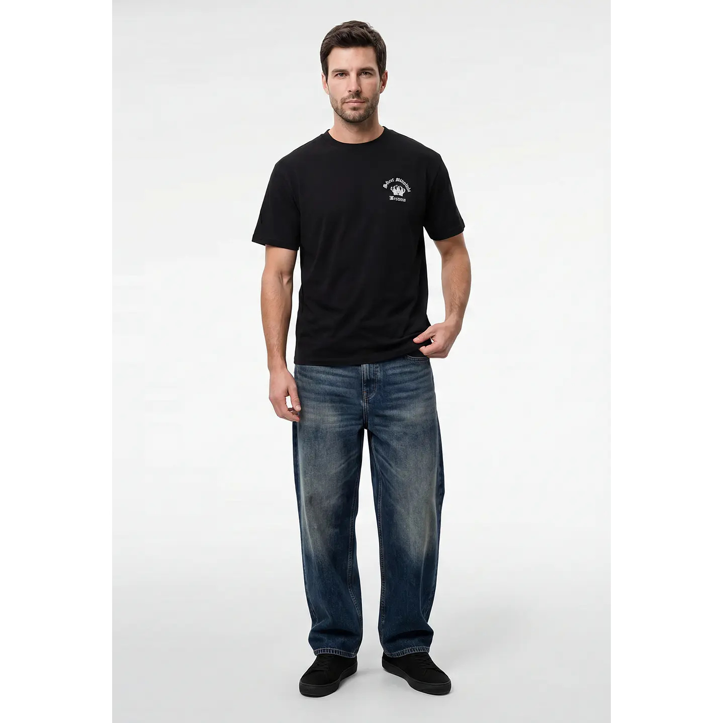Polera King Relaxed Hombre Negro 3