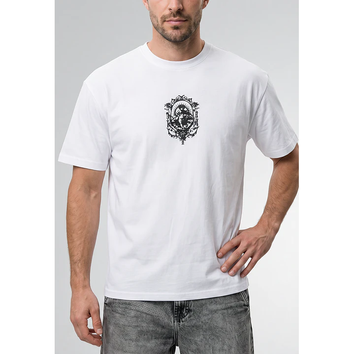Polera Cruz Relaxed Hombre Blanco 1