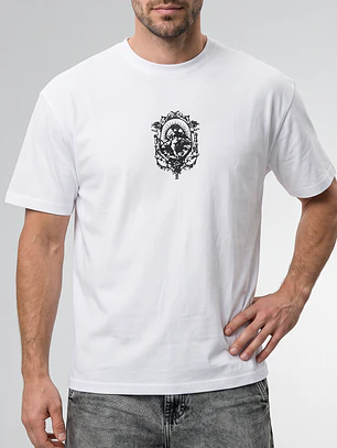 Polera Cruz Relaxed Hombre Blanco