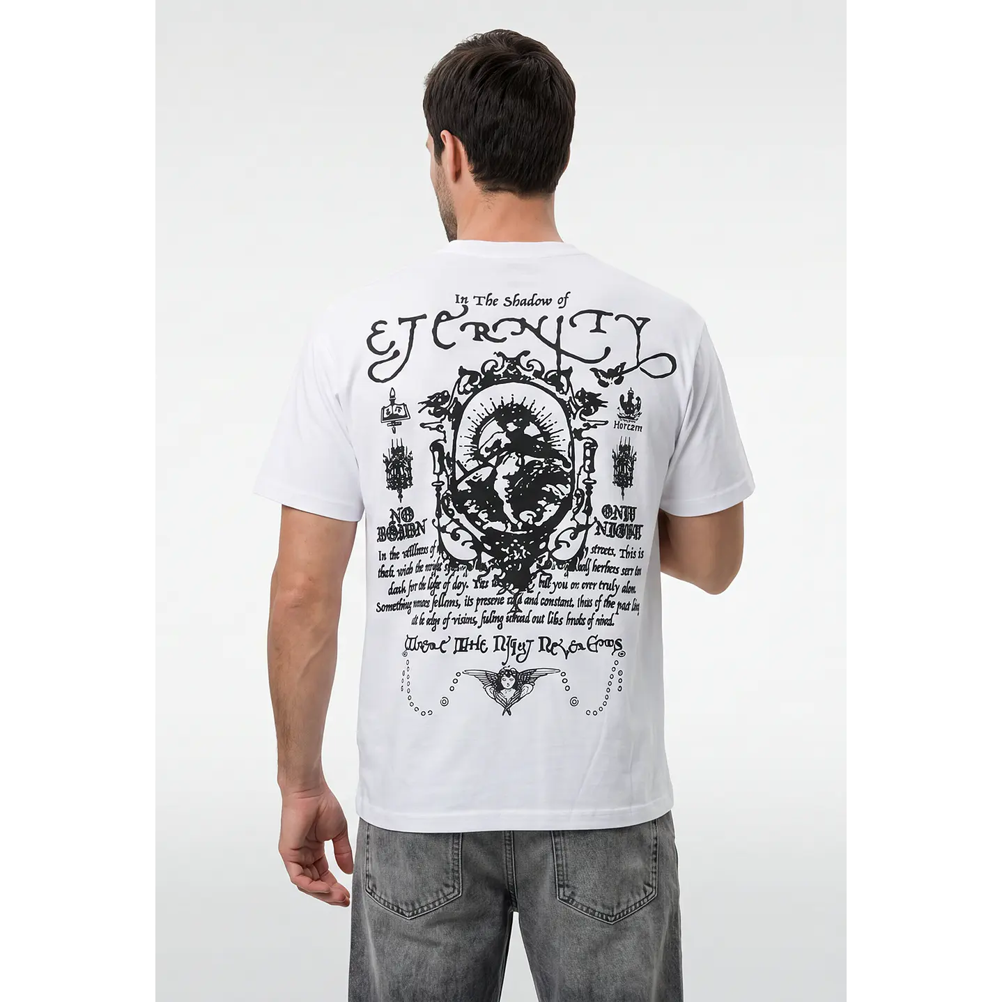 Polera Cruz Relaxed Hombre Blanco 2