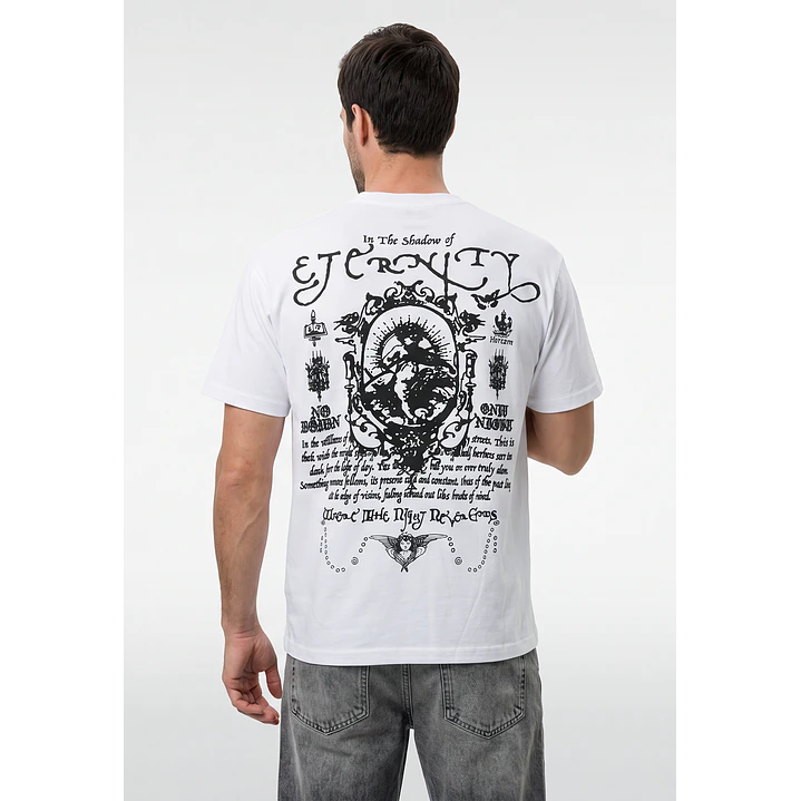 Polera Cruz Relaxed Hombre Blanco 2