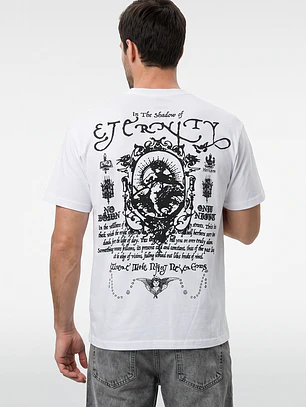 Polera Cruz Relaxed Hombre Blanco
