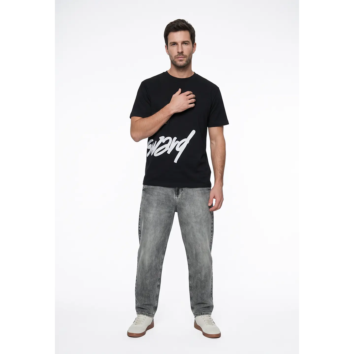 Polera Graffiti Relaxed Hombre Negro 3