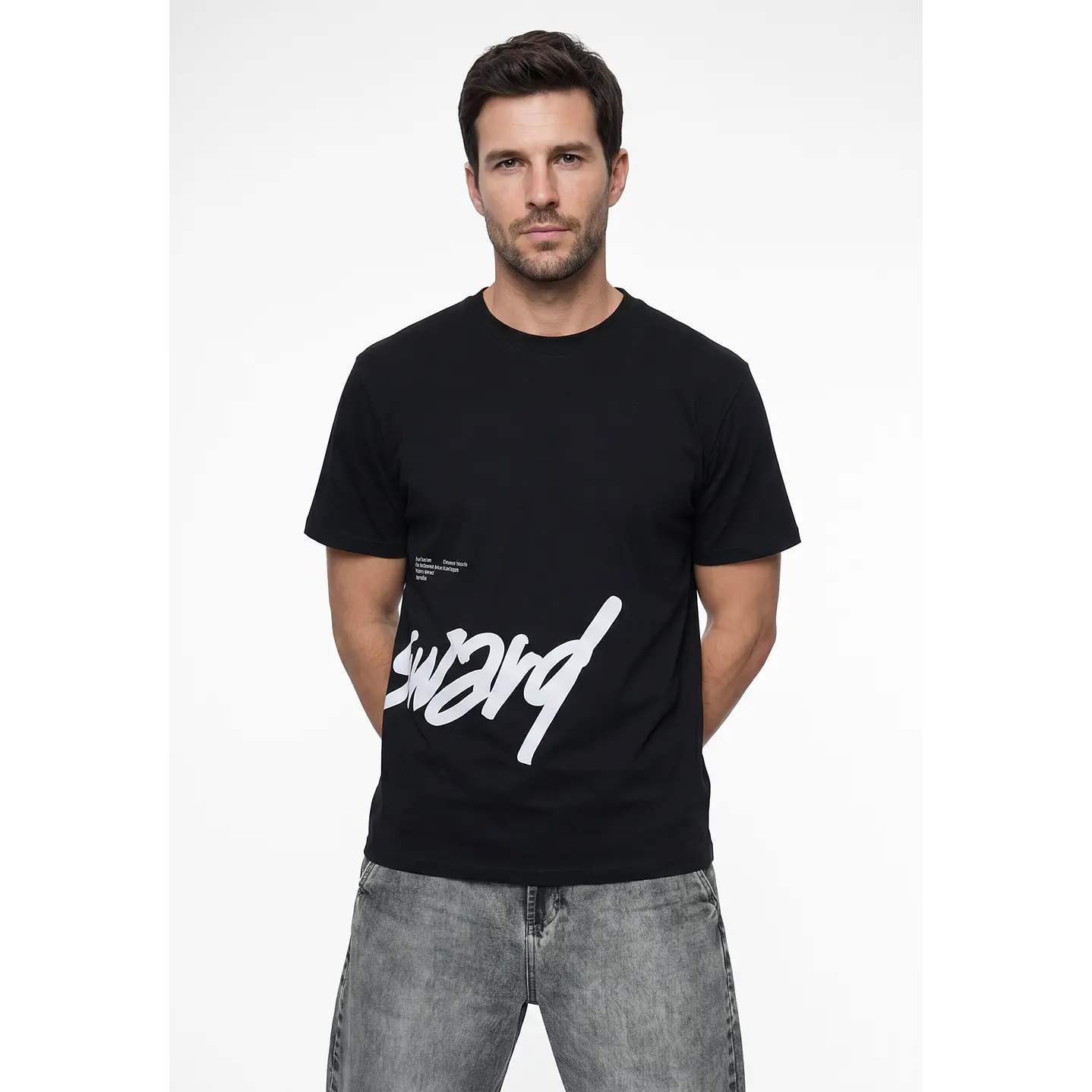 Polera Graffiti Relaxed Hombre Negro 2