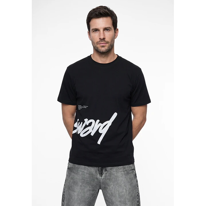 Polera Graffiti Relaxed Hombre Negro 1
