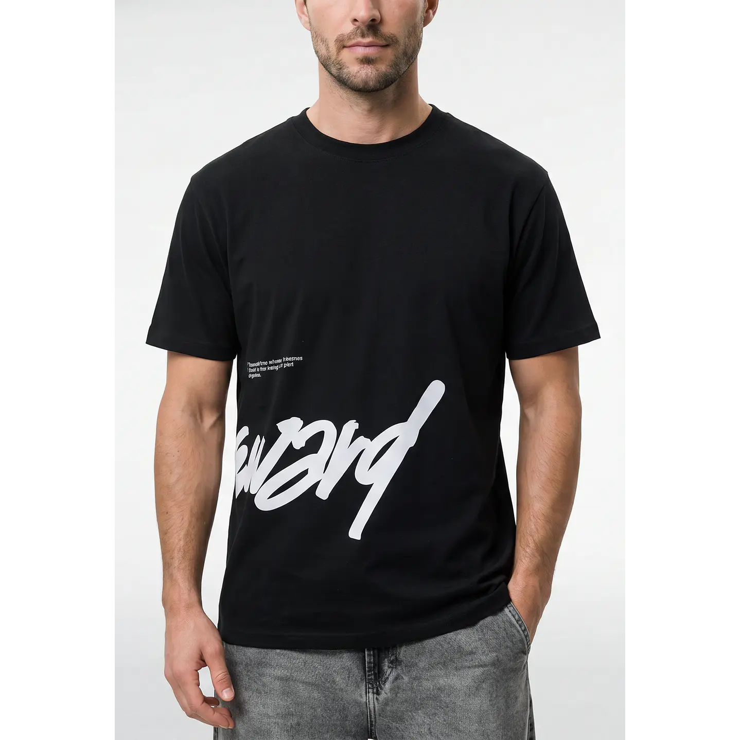 Polera Graffiti Relaxed Hombre Negro 4