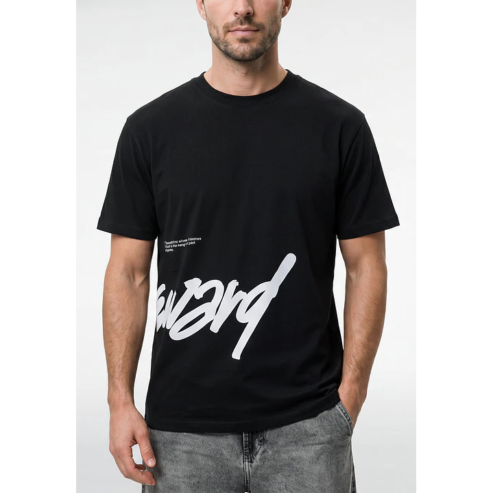 Polera Graffiti Relaxed Hombre Negro 2