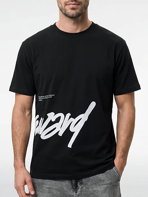 Polera Graffiti Relaxed Hombre Negro