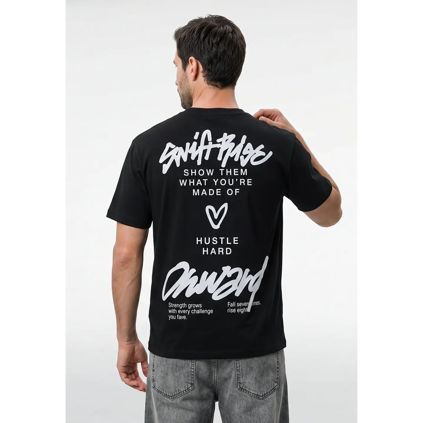 Polera Graffiti Relaxed Hombre Negro 1
