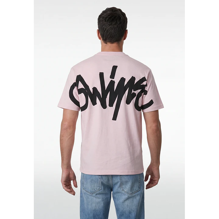 Polera Graffiti Relaxed Hombre Rosado 3