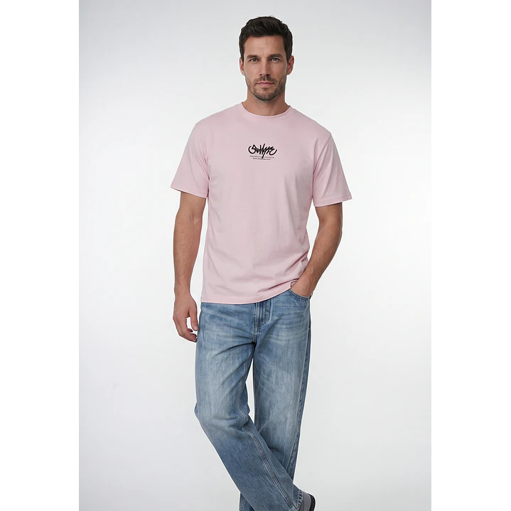 Polera Graffiti Relaxed Hombre Rosado 1