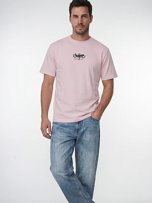 Polera Graffiti Relaxed Hombre Rosado
