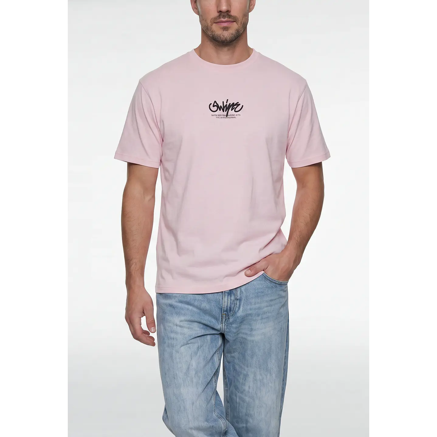 Polera Graffiti Relaxed Hombre Rosado 3