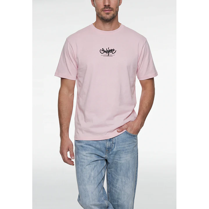 Polera Graffiti Relaxed Hombre Rosado 2