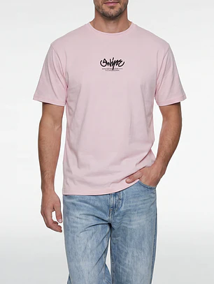Polera Graffiti Relaxed Hombre Rosado