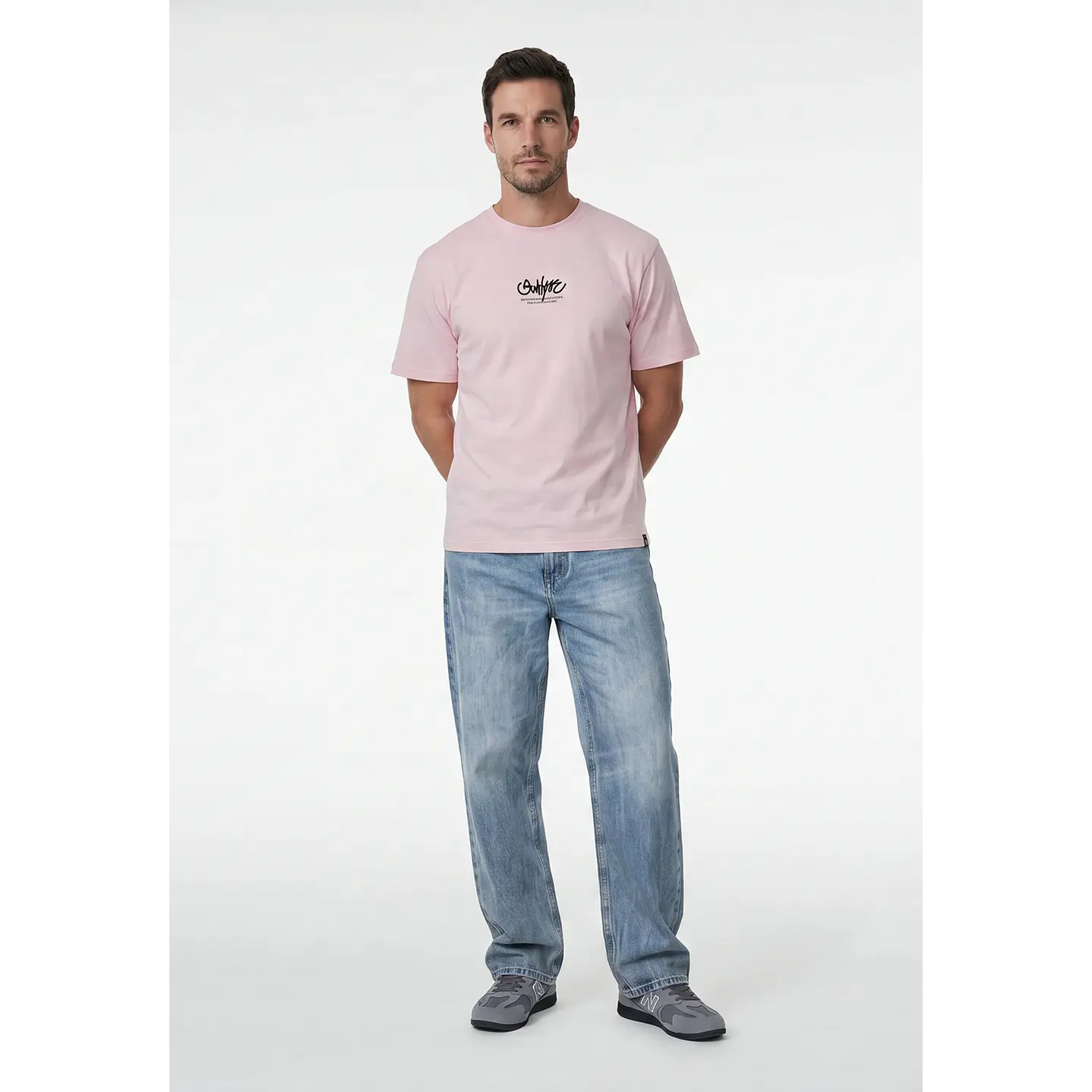 Polera Graffiti Relaxed Hombre Rosado 4