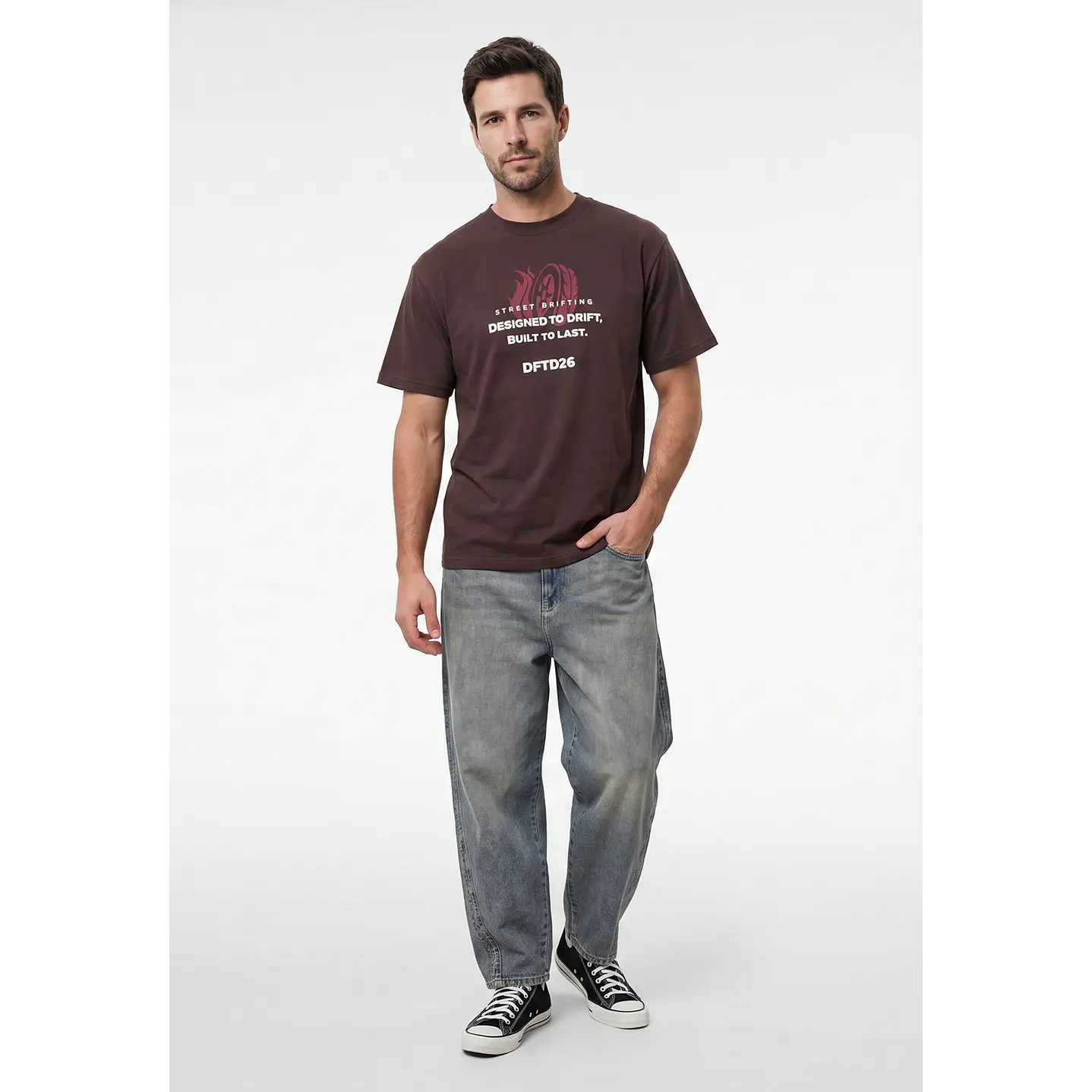 Polera Untamed Hombre Café 1
