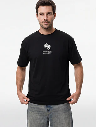 Polera Placa Hombre Negro