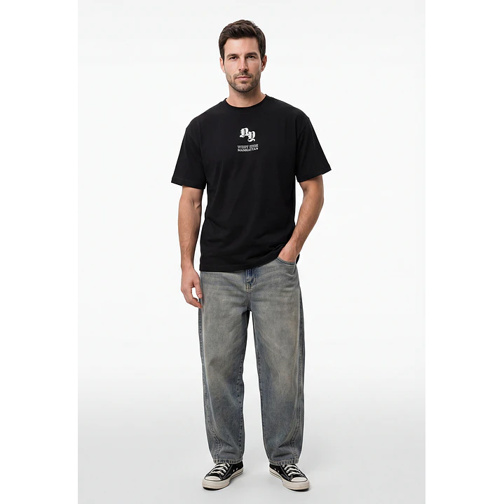 Polera Placa Hombre Negro 4