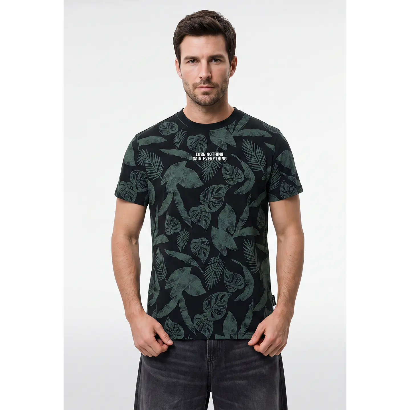 Polera Frases Hombre Negro 1