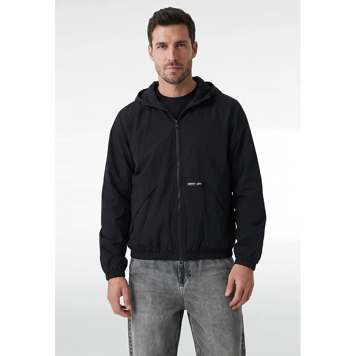 Cortaviento Casual Hombre Negro 1