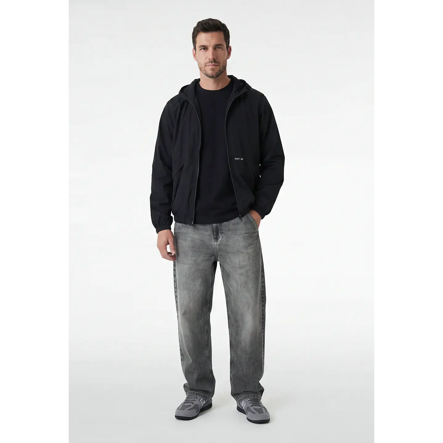 Cortaviento Casual Hombre Negro 4