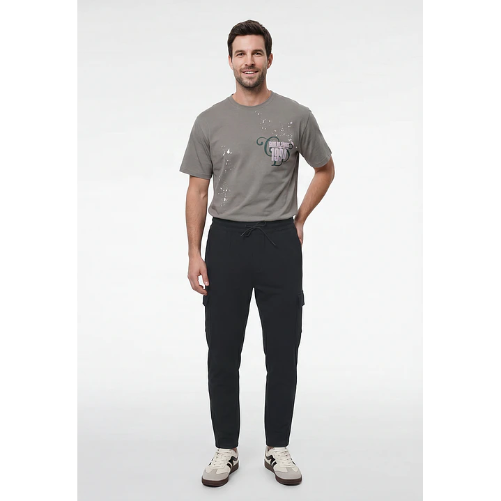 Buzo Regular Cargo Hombre Gris 4