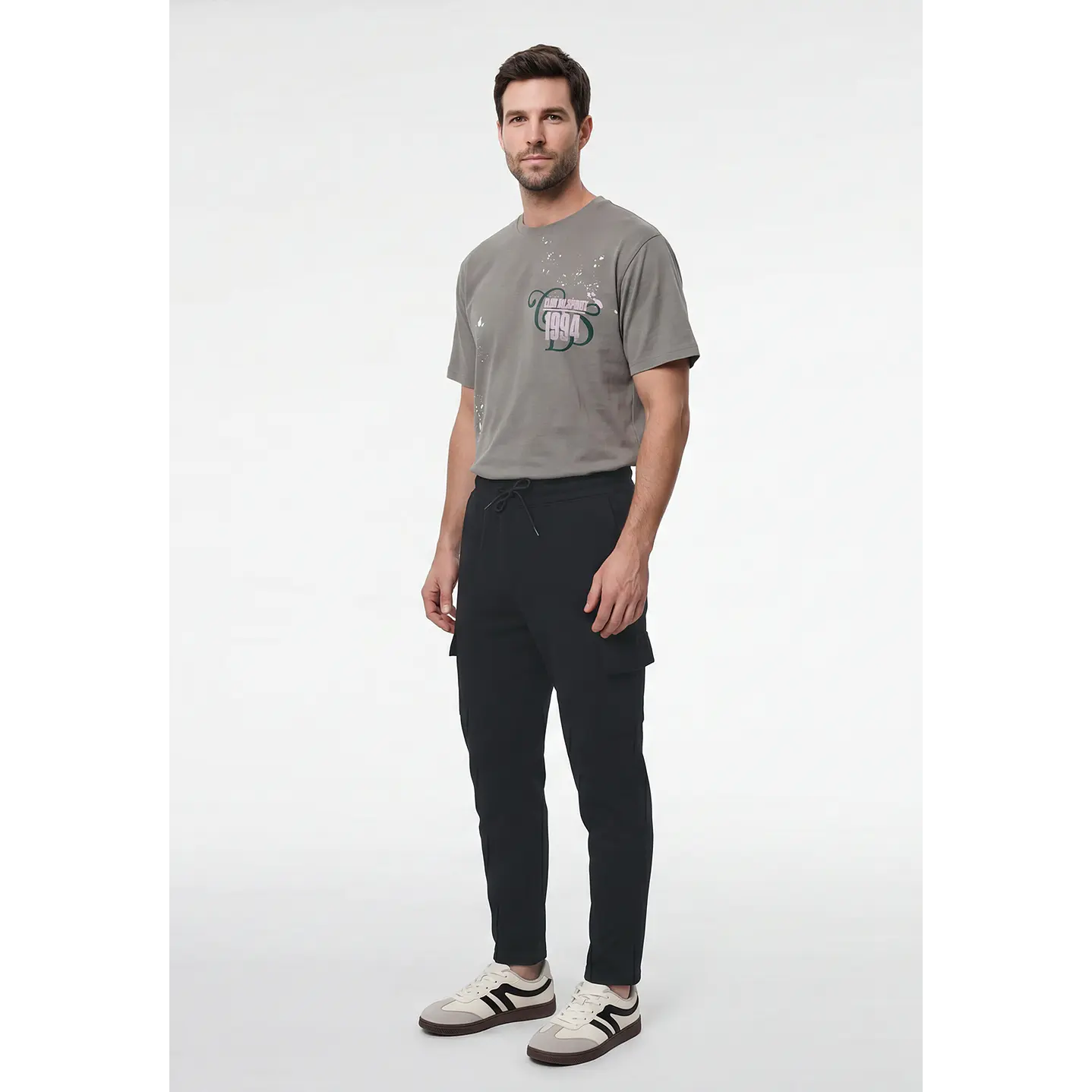 Buzo Regular Cargo Hombre Gris 3