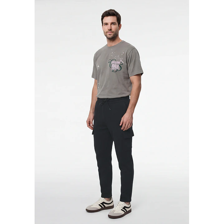 Buzo Regular Cargo Hombre Gris 3