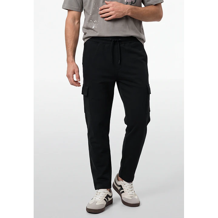 Buzo Regular Cargo Hombre Negro 1