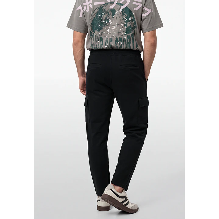 Buzo Regular Cargo Hombre Negro 2