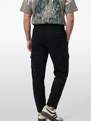 Buzo Regular Cargo Hombre Negro