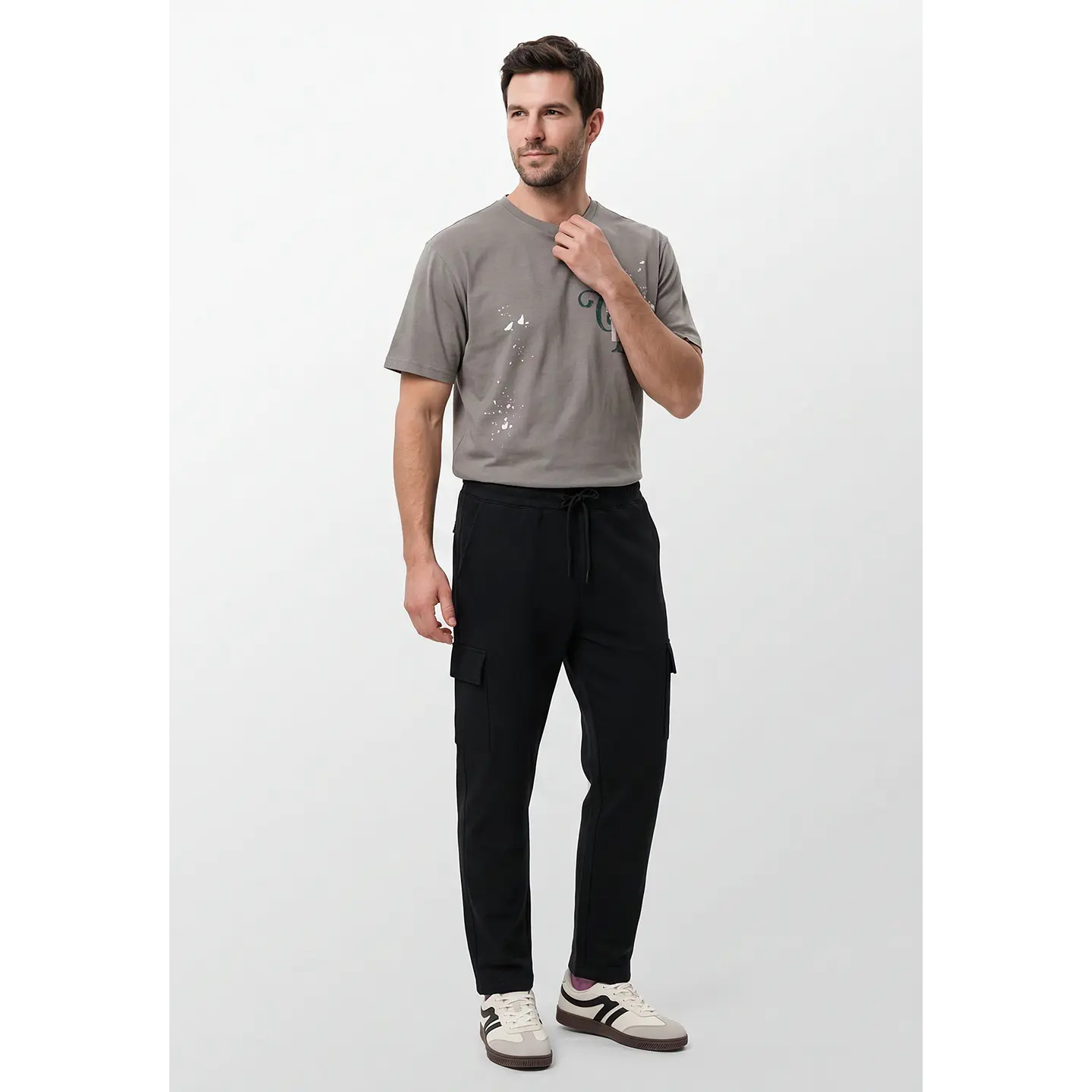 Buzo Regular Cargo Hombre Negro 3