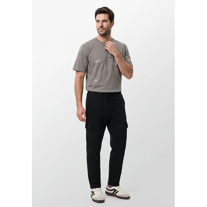 Buzo Regular Cargo Hombre Negro 3