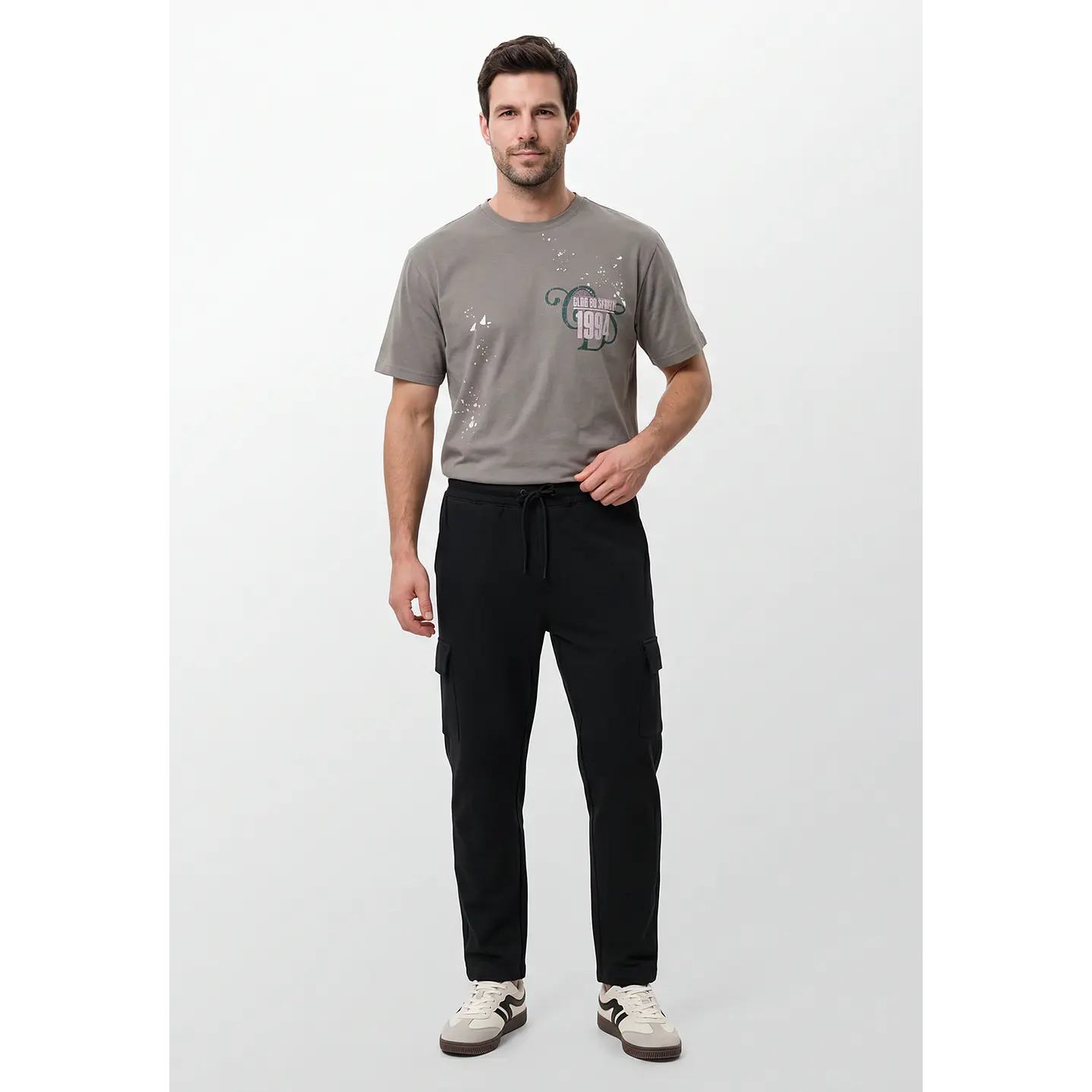 Buzo Regular Cargo Hombre Negro 4